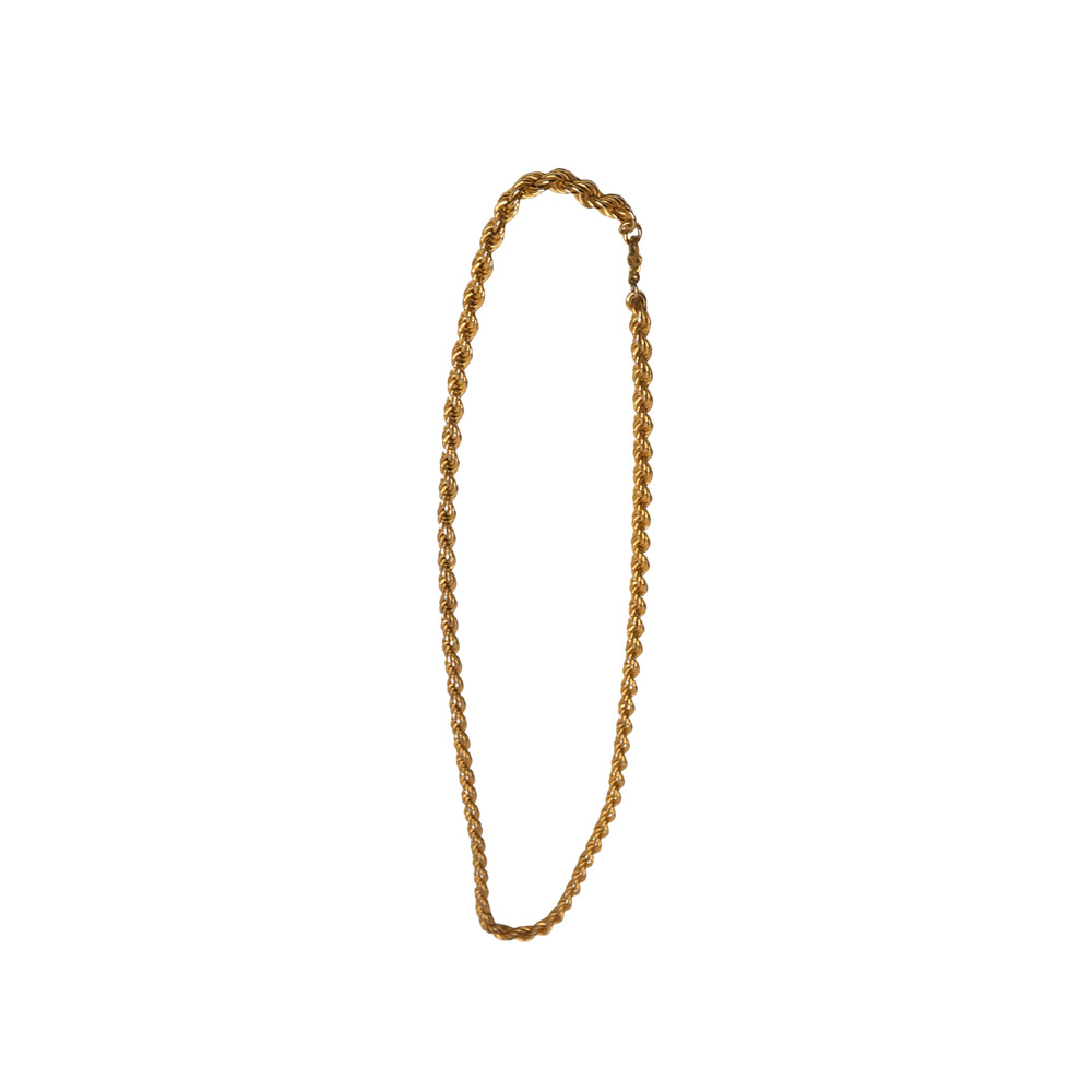 Vintage Monet Gold Tone Rope Chain Necklace 21 in Lobster Claw Clasp